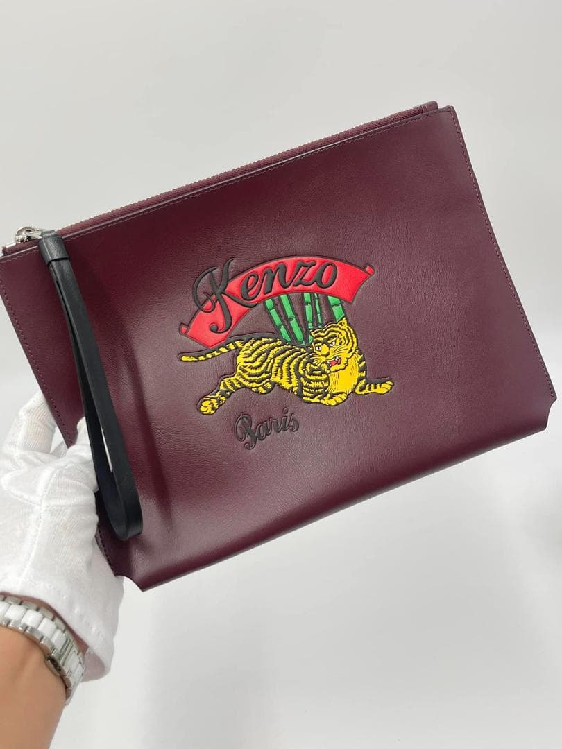 【美品】KENZO レザー　クラッチバック　ポーチ　バック　ケンゾー