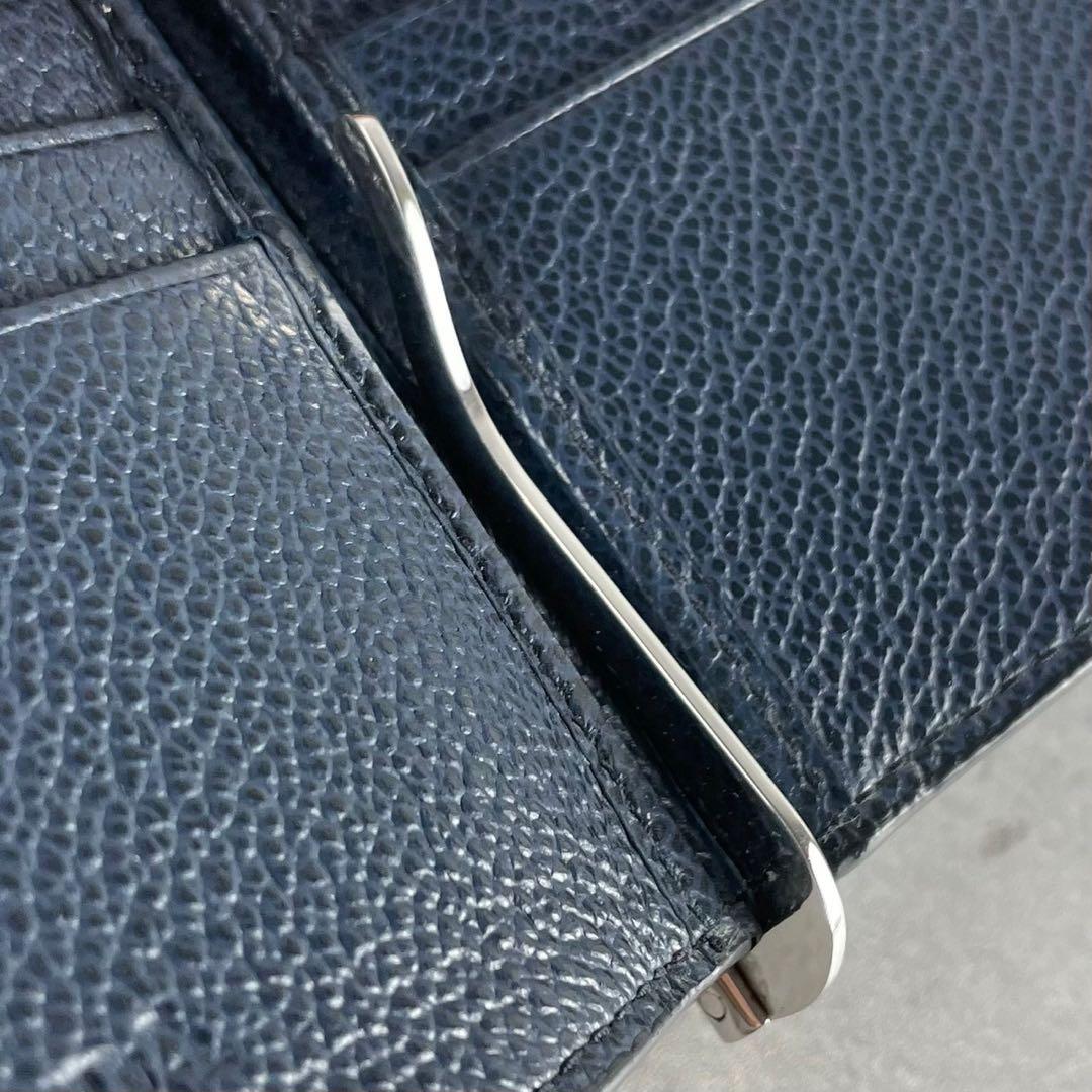 【極美品】プラダ マネークリップ カラーロゴ シボ レザー バイカラー