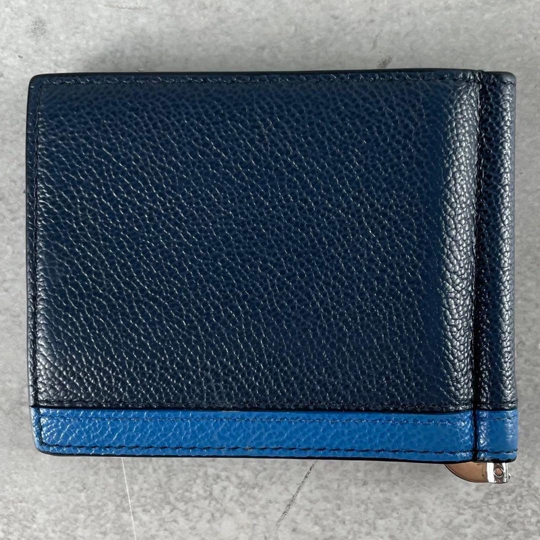 【極美品】プラダ マネークリップ カラーロゴ シボ レザー バイカラー