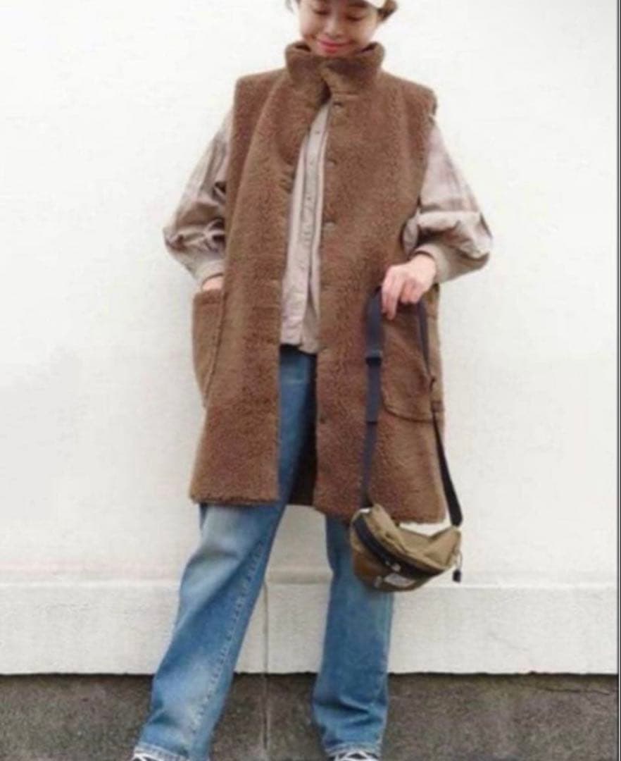 【美品】ジャーナルスタンダードラックス　ARMEN ロングベスト　リバーシブル