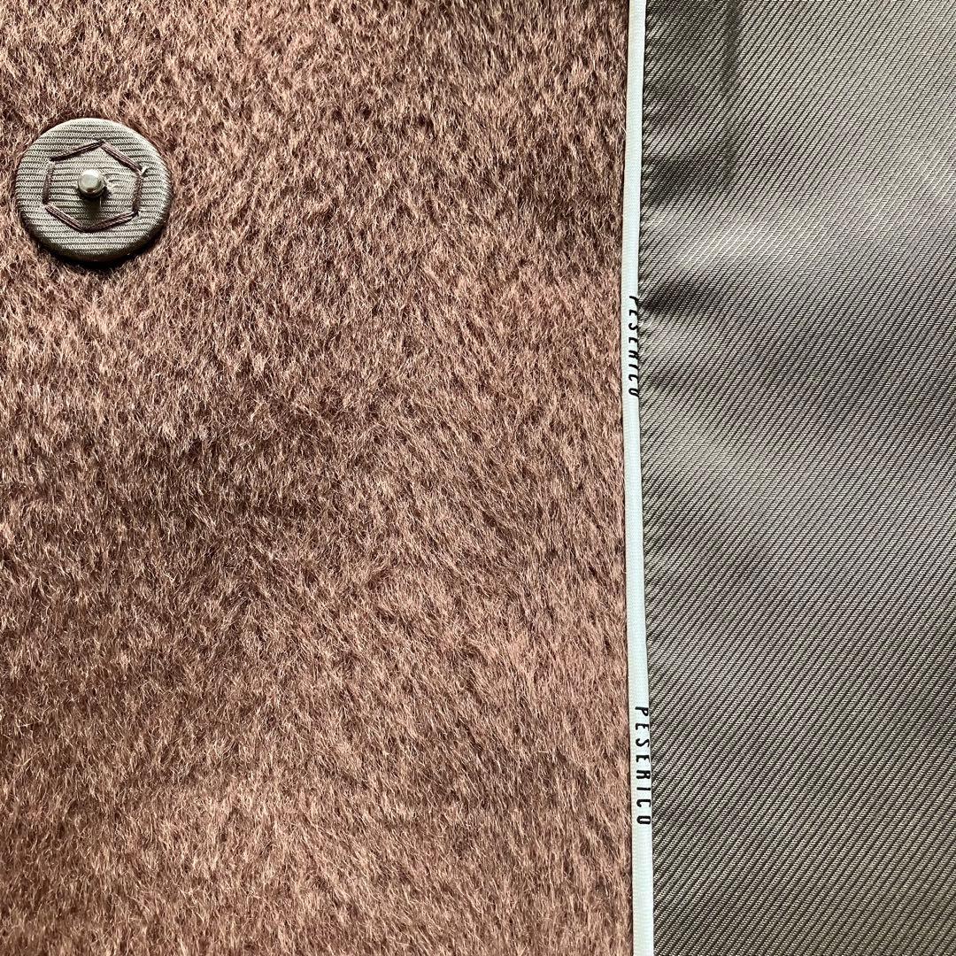 【美品⭐️PESERICO】イタリア製モカカラーシャギーチェスターコート　40