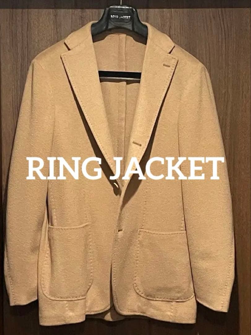 リングヂャケット 48 キャメル100 ベージュ テーラードジャケット