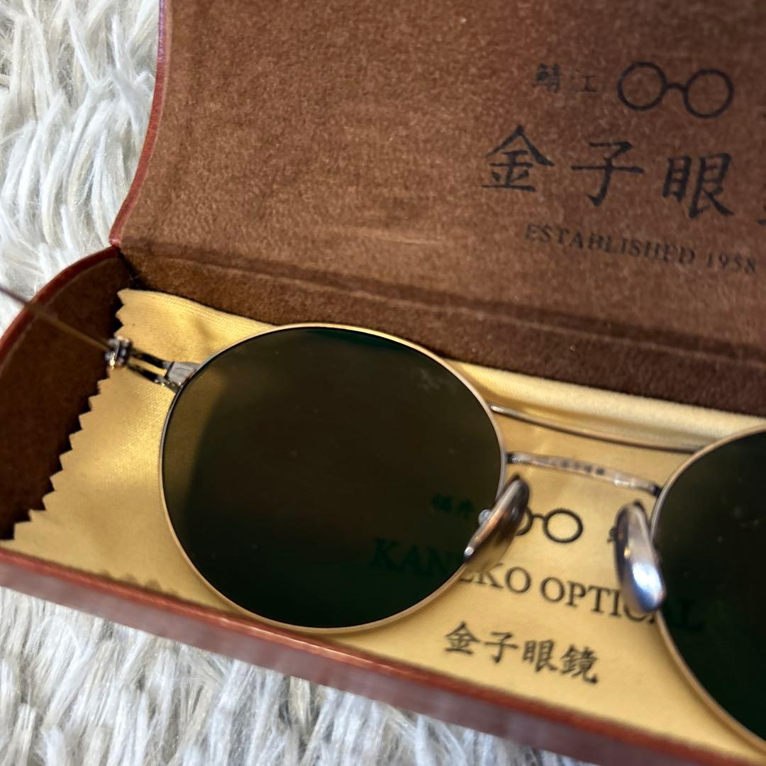 【美品】金子眼鏡 52□20-14 ダブルブリッジサングラス KMS-03