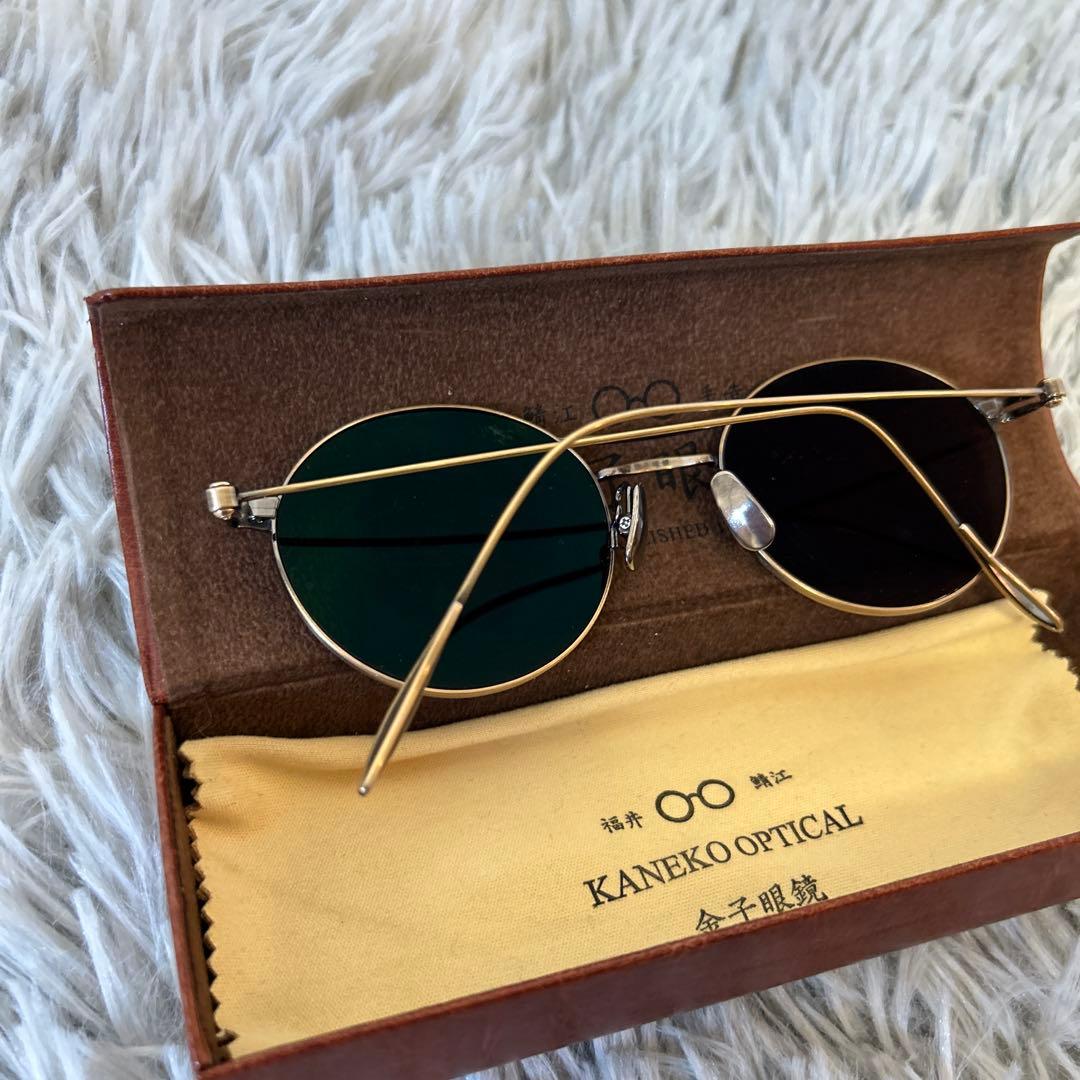 【美品】金子眼鏡 52□20-14 ダブルブリッジサングラス KMS-03