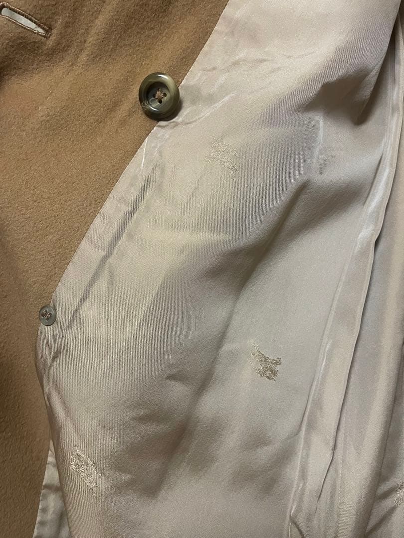 バーバリー　ロングダブルチェスターコート　カシミヤ50％　ベージュ