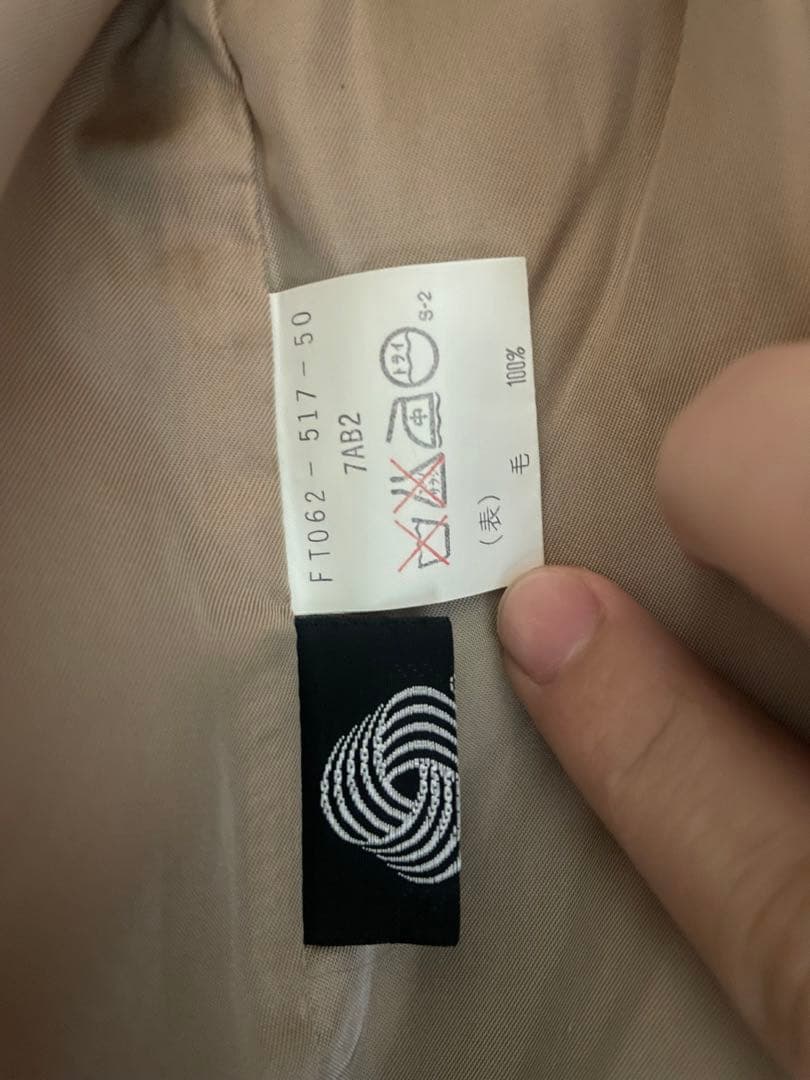 バーバリー　ロングダブルチェスターコート　カシミヤ50％　ベージュ