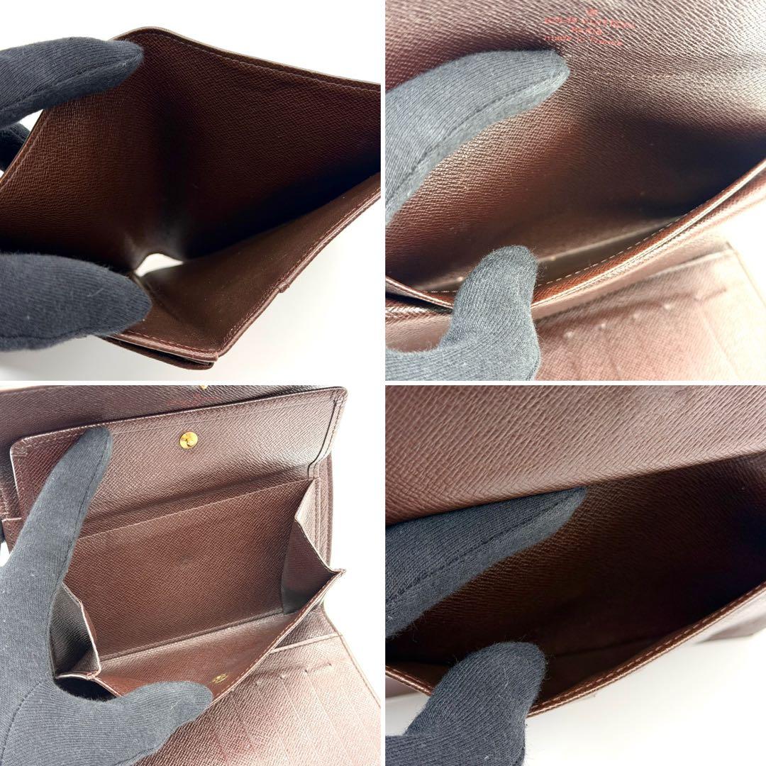 【美品】ルイヴィトン ダミエ エベヌ ポルトトレゾール エテュイ パピエ 財布