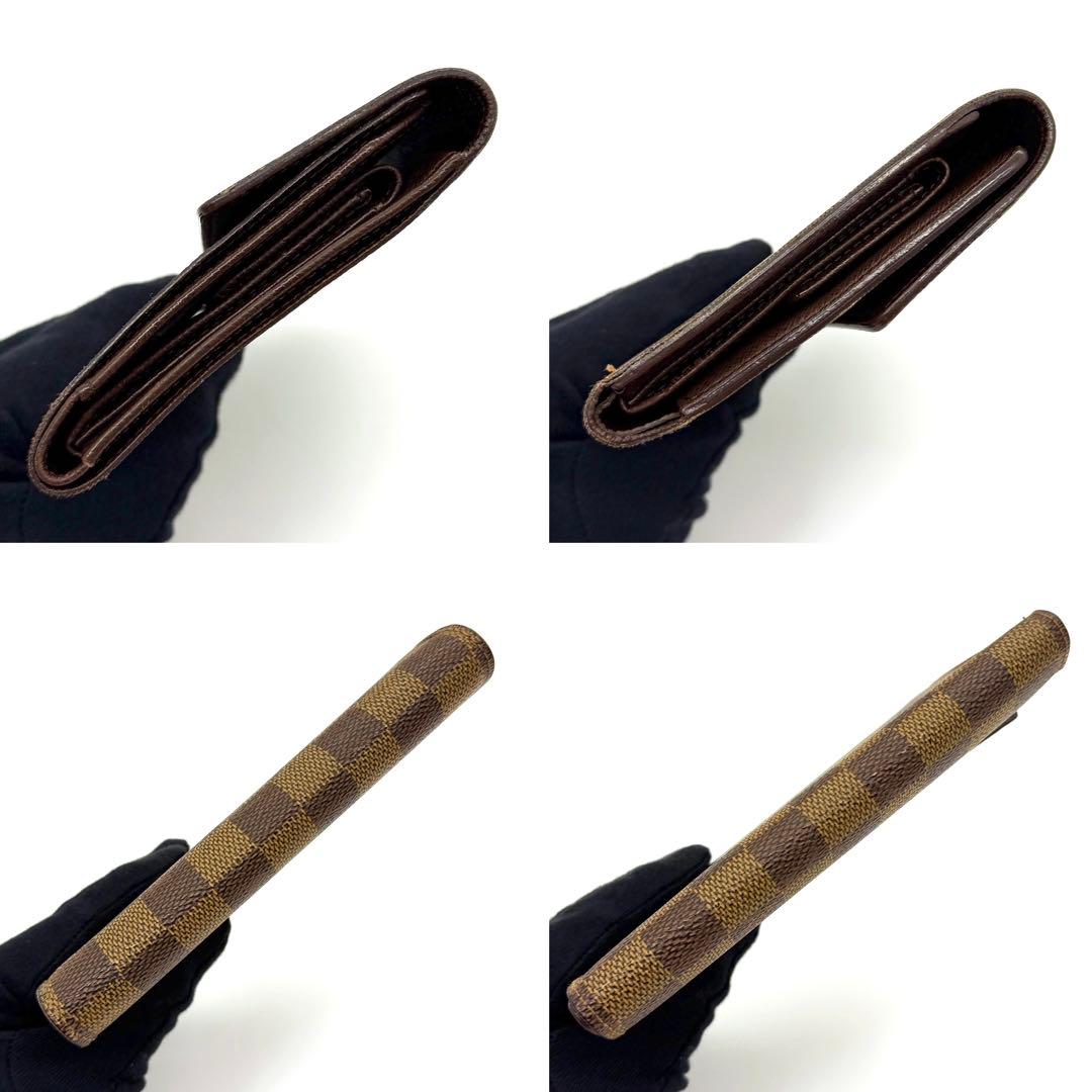 【美品】ルイヴィトン ダミエ エベヌ ポルトトレゾール エテュイ パピエ 財布