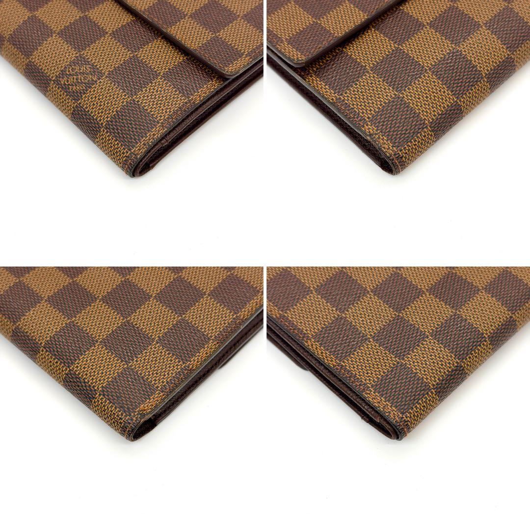 【美品】ルイヴィトン ダミエ エベヌ ポルトトレゾール エテュイ パピエ 財布