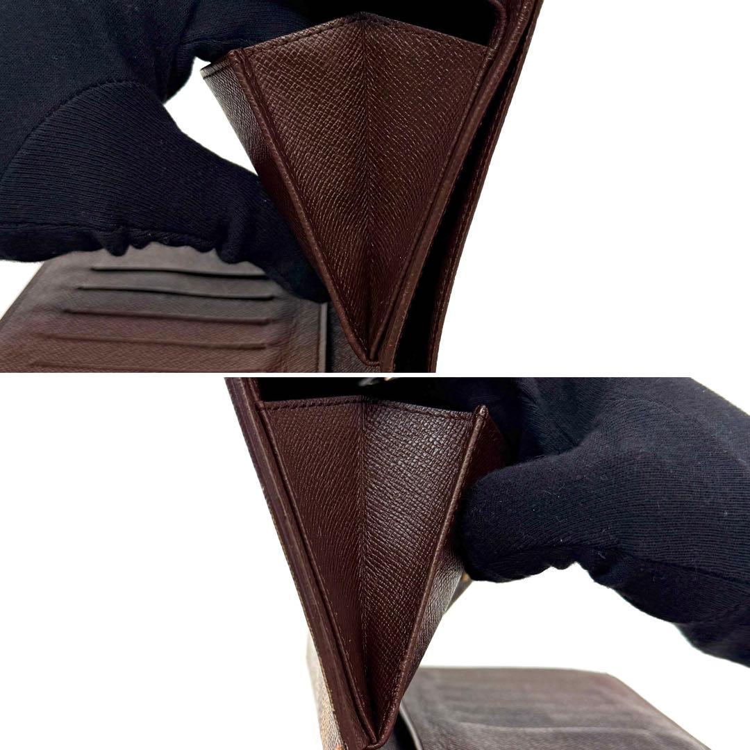 【美品】ルイヴィトン ダミエ エベヌ ポルトトレゾール エテュイ パピエ 財布