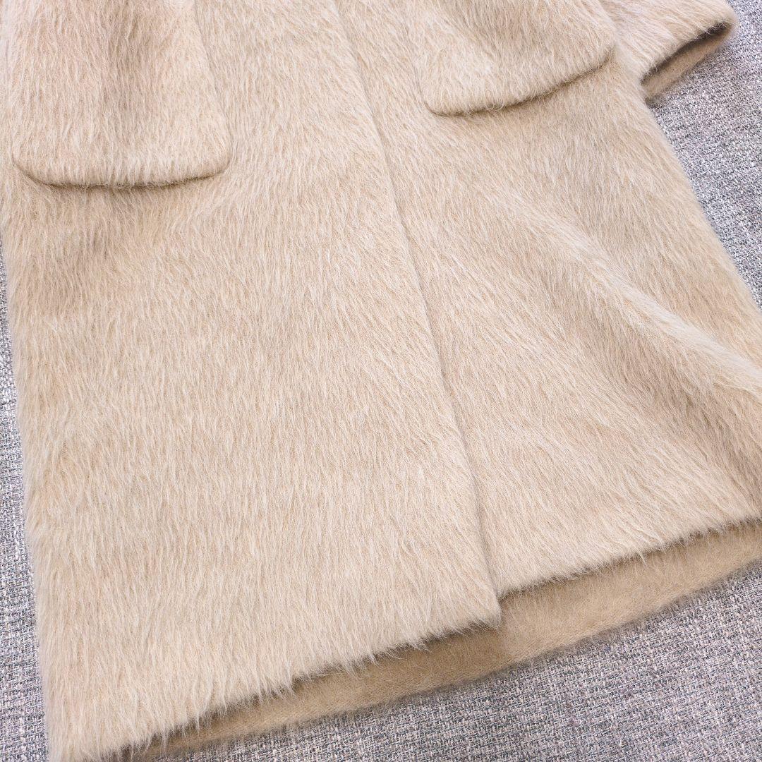 イタリア製　アルパカ100%　アルパカウールシャギーコート　L〜XL相当