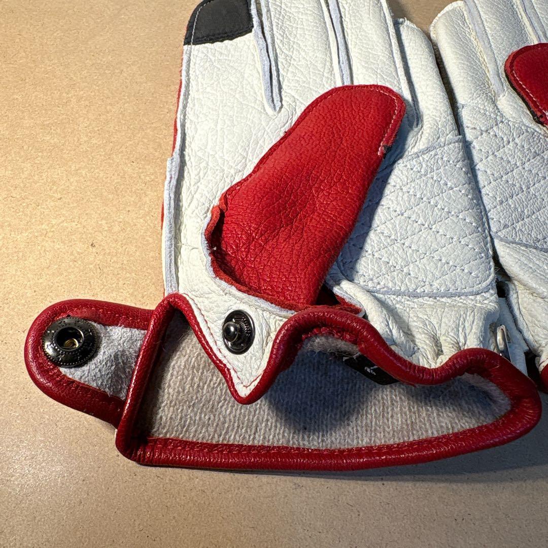 専用ページ鹿革　Lサイズ ファイヤーパターン　レザーバイクグローブ　黒