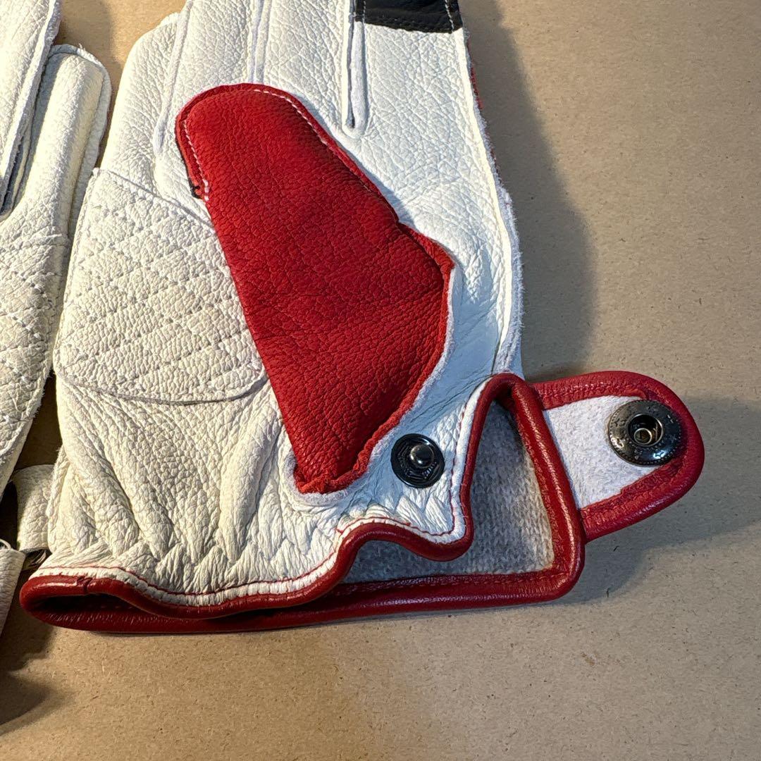 専用ページ鹿革　Lサイズ ファイヤーパターン　レザーバイクグローブ　黒