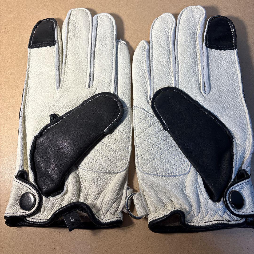 専用ページ鹿革　Lサイズ ファイヤーパターン　レザーバイクグローブ　黒