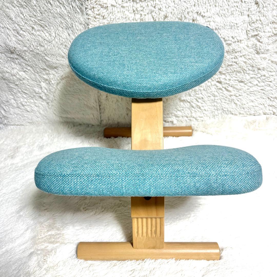 【美品】バランスチェア イージー balans Easy ライトブルー　リボ