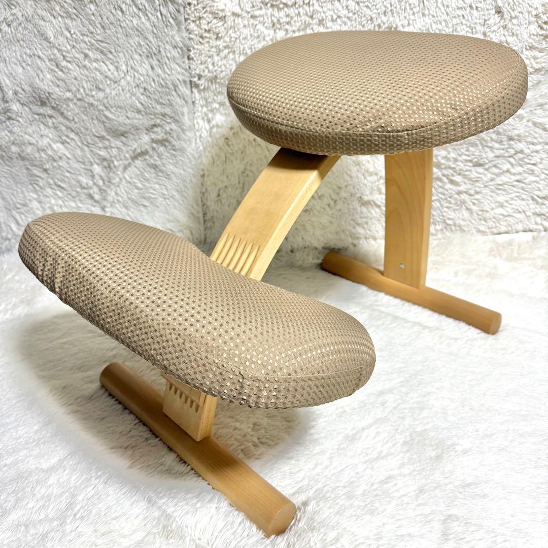 【美品】バランスチェア イージー balans Easy ライトブルー　リボ