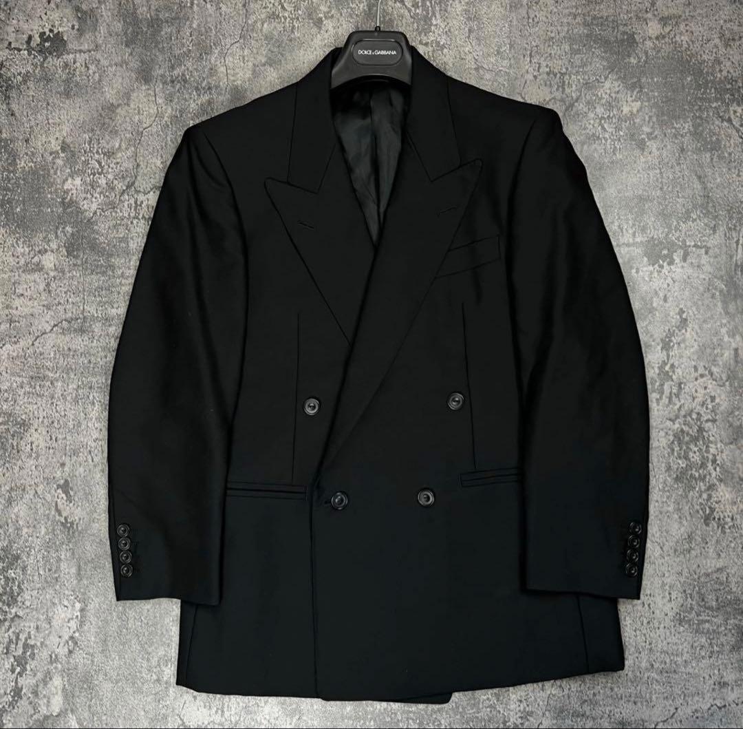 Burberrys ウール＆モヘア ダブルブレストブレザー ブラック