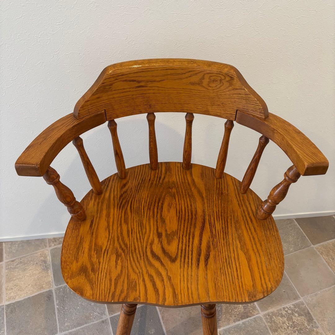 【希少品】ウッド ウィンザーチェア　回転椅子 カウンターチェア スポークチェア