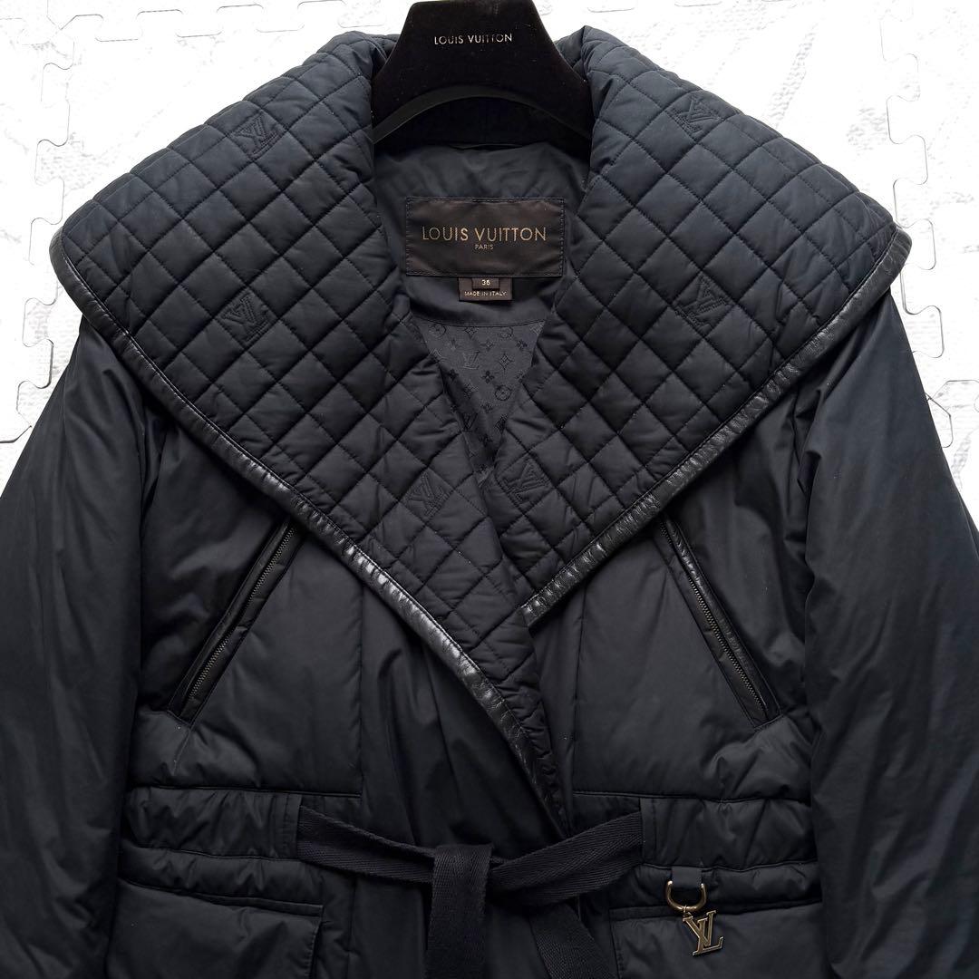 美品✨ルイヴィトン ダイヤキルティング 裏地モノグラム柄 パデットジャケット 黒