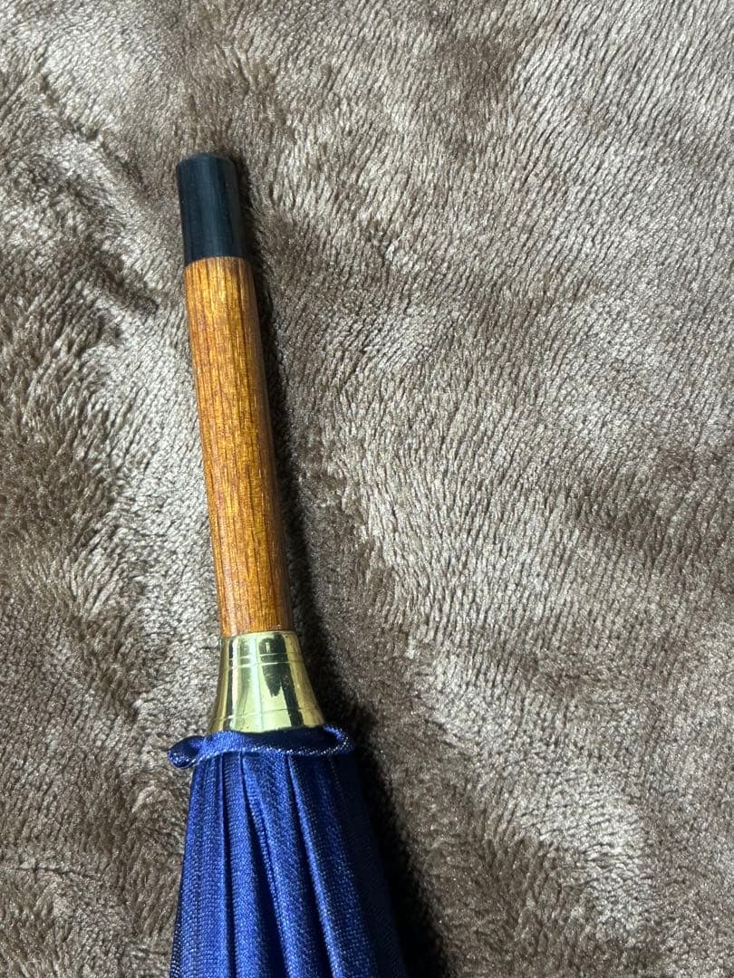 【美品】前原光榮商店 雨傘 親骨16本 濃紺 ダーク　　ネイビー 紳士傘 婦人傘