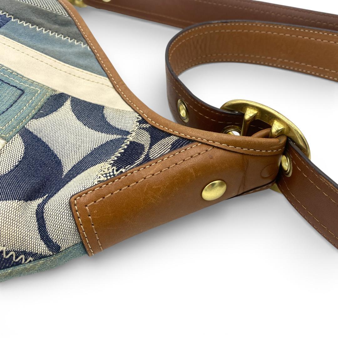 【COACH】デニム×パッチワーク バケツ型ショルダーバッグ