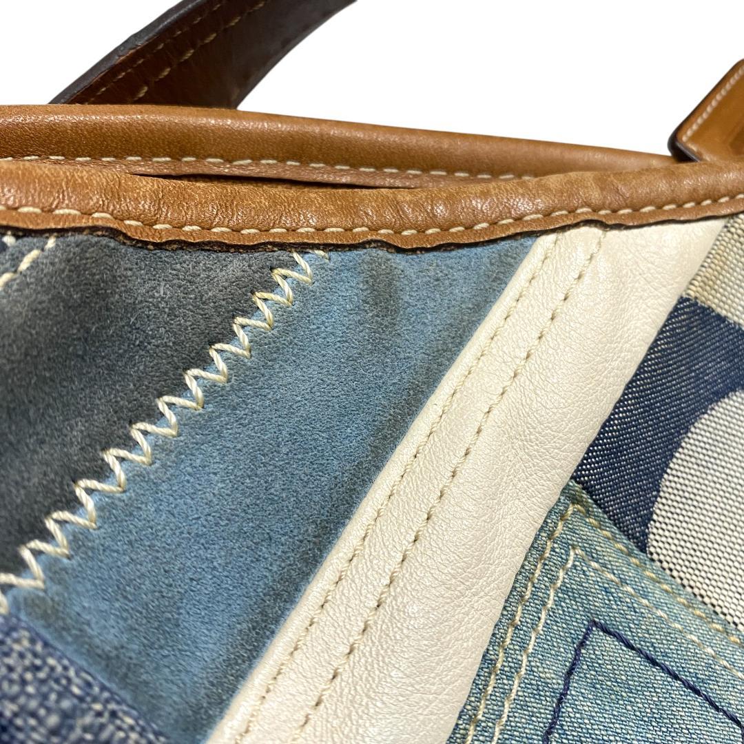 【COACH】デニム×パッチワーク バケツ型ショルダーバッグ