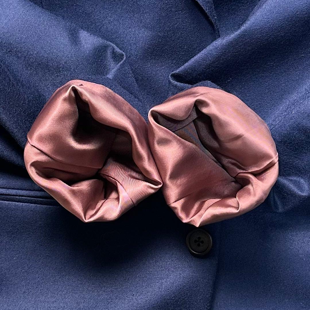 現行 未使用級 ポールスミス セットアップ カシミヤ混 光沢 総裏 ネイビー M