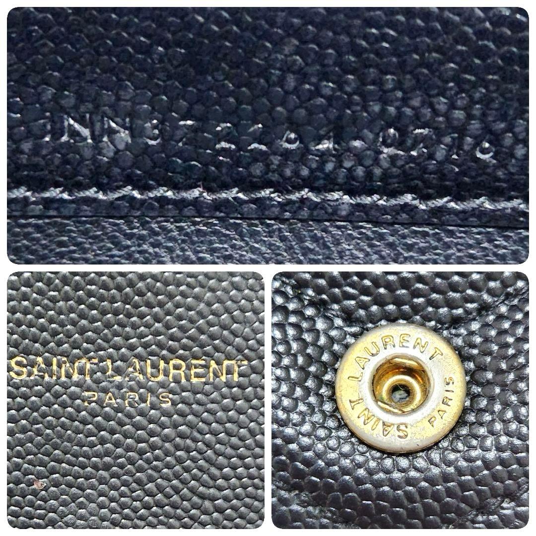 ✨極美品✨サンローラン　長財布　フラップ　カサンドラ　ブラック　キャビアスキン