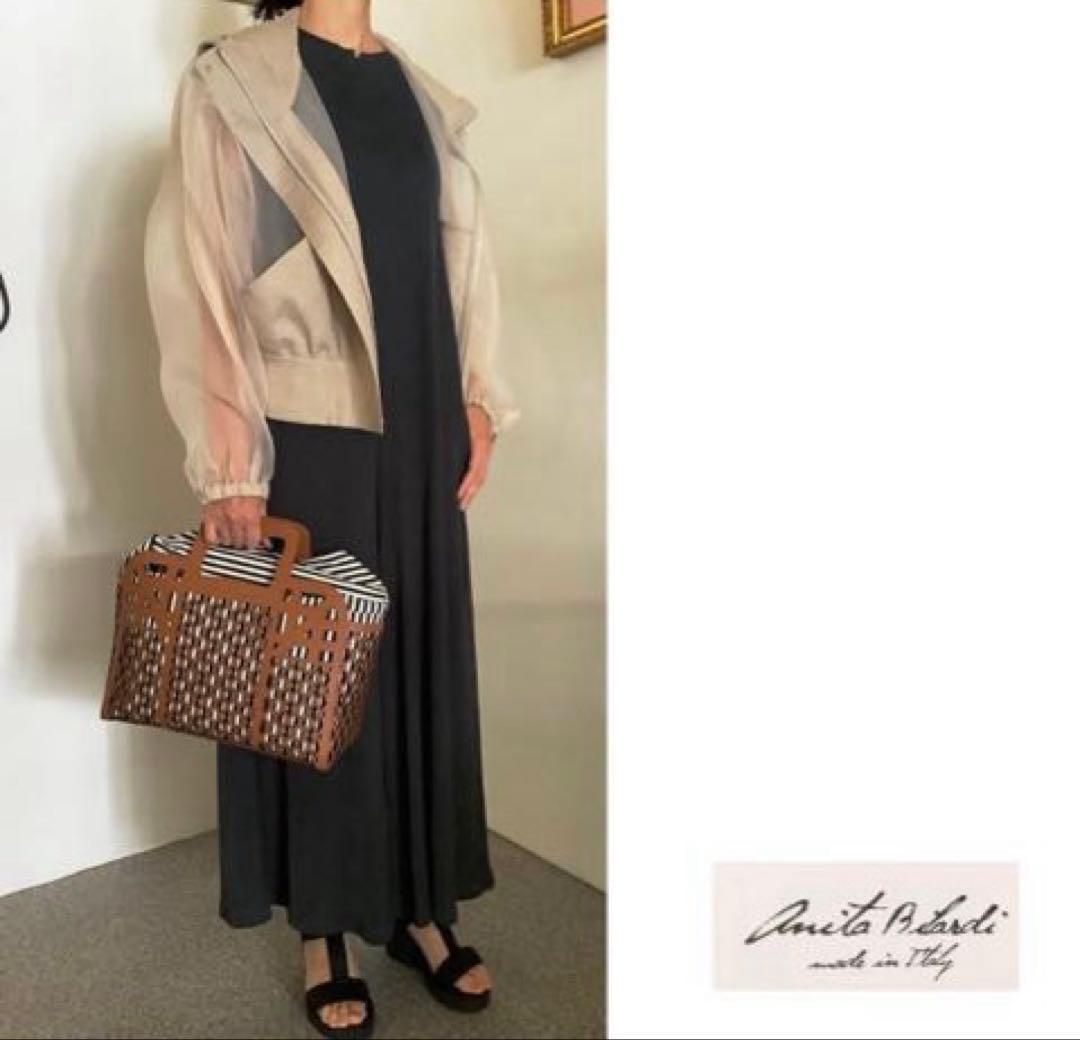 値下げ★【ATNITA BILARDI】アニタビラルディレザー　メッシュバッグ