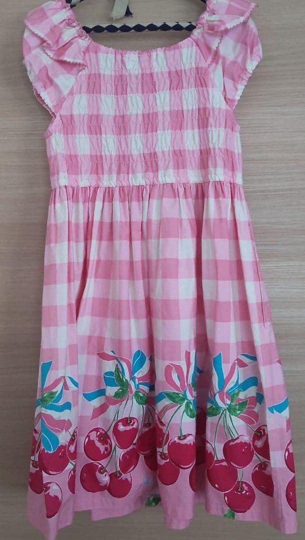 シャーリーテンプル　チェリーギンガムチェック　ワンピース　140㌢