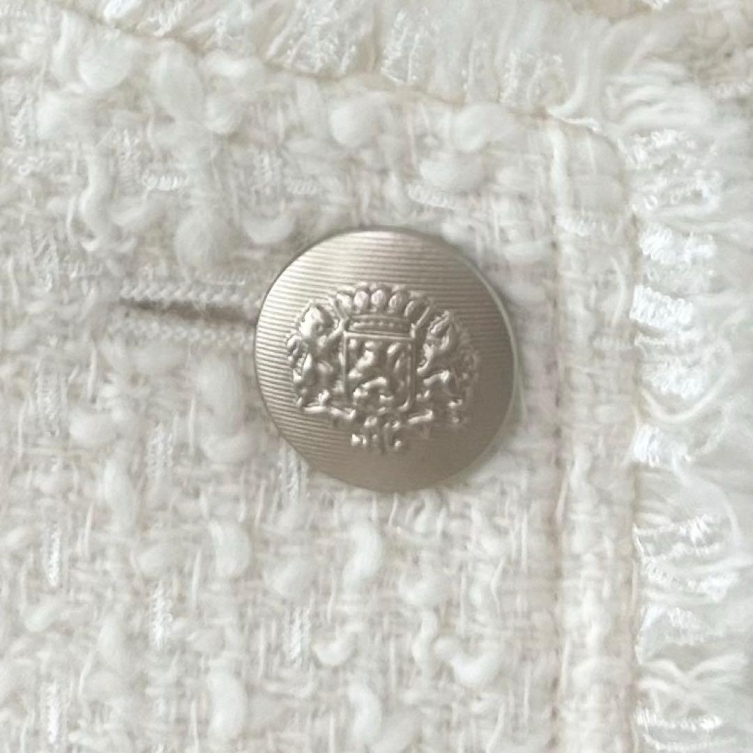 2024✨23区 GIOLICA カラーミックスツイード ジャケット　ホワイト