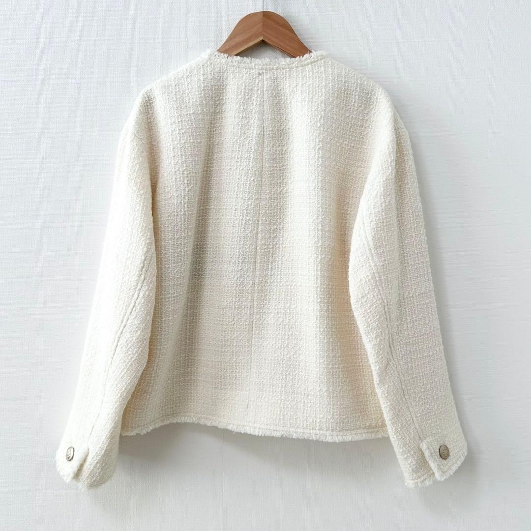 2024✨23区 GIOLICA カラーミックスツイード ジャケット　ホワイト