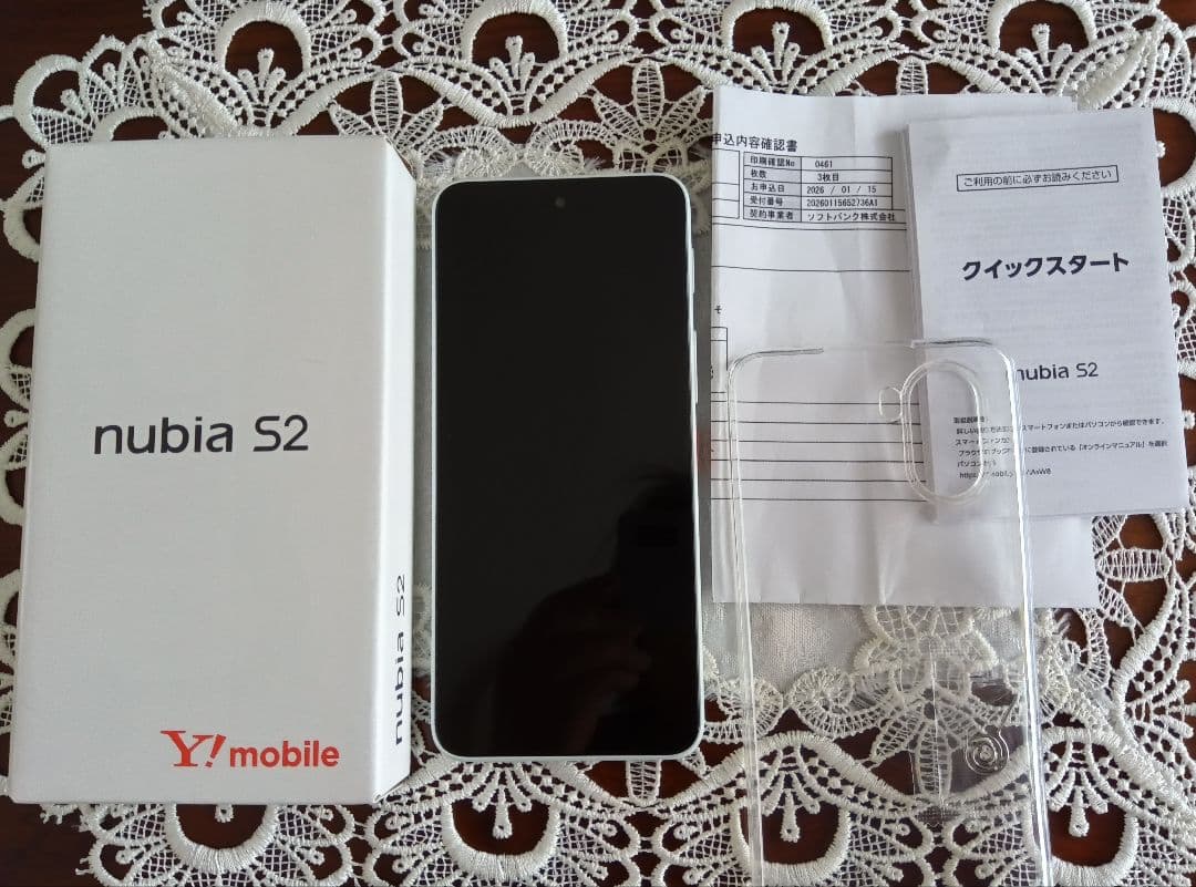 nubia S2 ホワイト 　 2026年１月25日購入、SIMフリー。