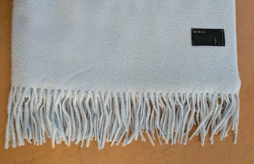 NOBLE ノーブル ストール カシミヤ100 サックスブルー