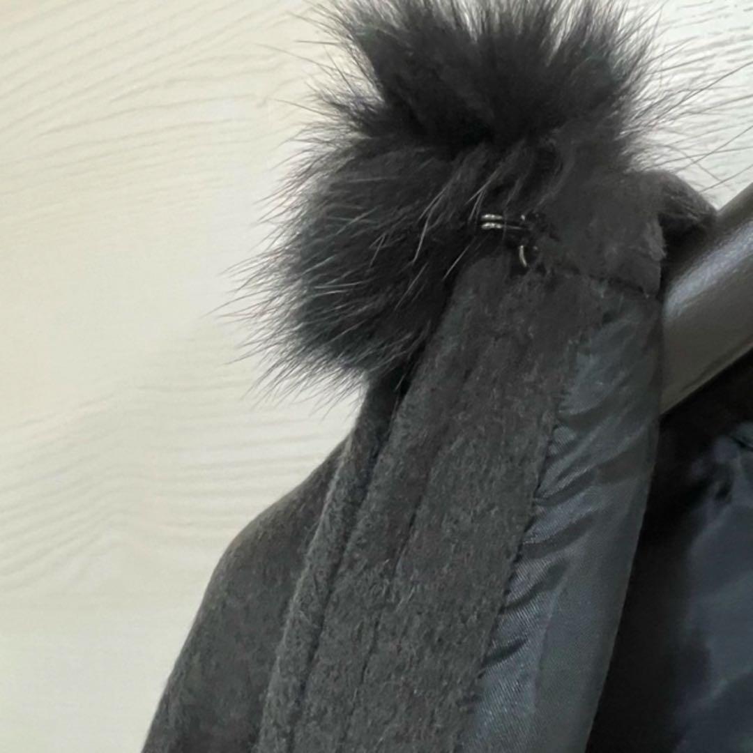 新品　カシミアフォックスファートリミングポンチョ