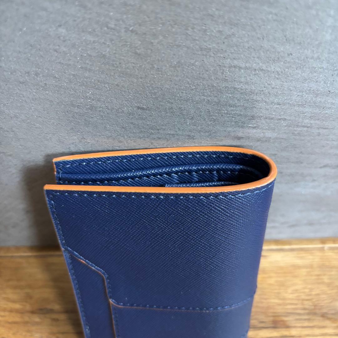 O　MARNI マルニ サフィアーノレザー 二つ折り財布 ネイビー