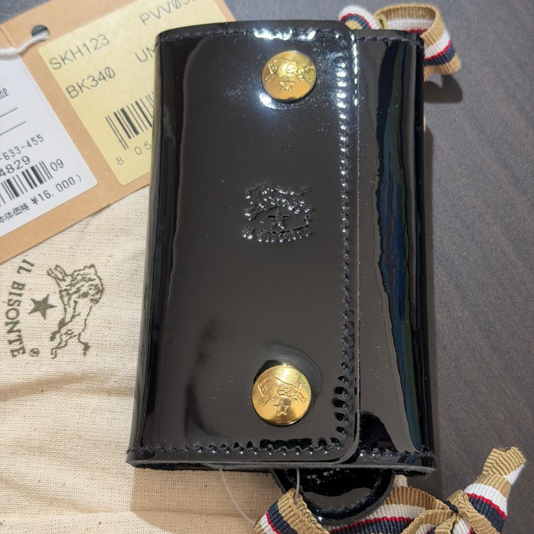 【新品未使用】イルビゾンテ キーケース ブラック 黒 エナメル
