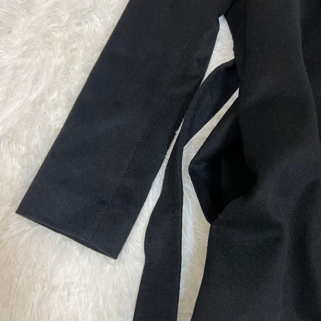 美品✨イネド カシミヤ100% フーデッド ロングコート ベルト ブラック S