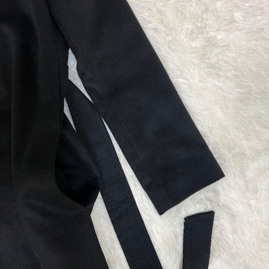 美品✨イネド カシミヤ100% フーデッド ロングコート ベルト ブラック S