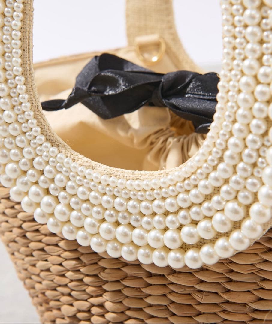 mimi203★パールハンドルバスケット★S チェーン付き