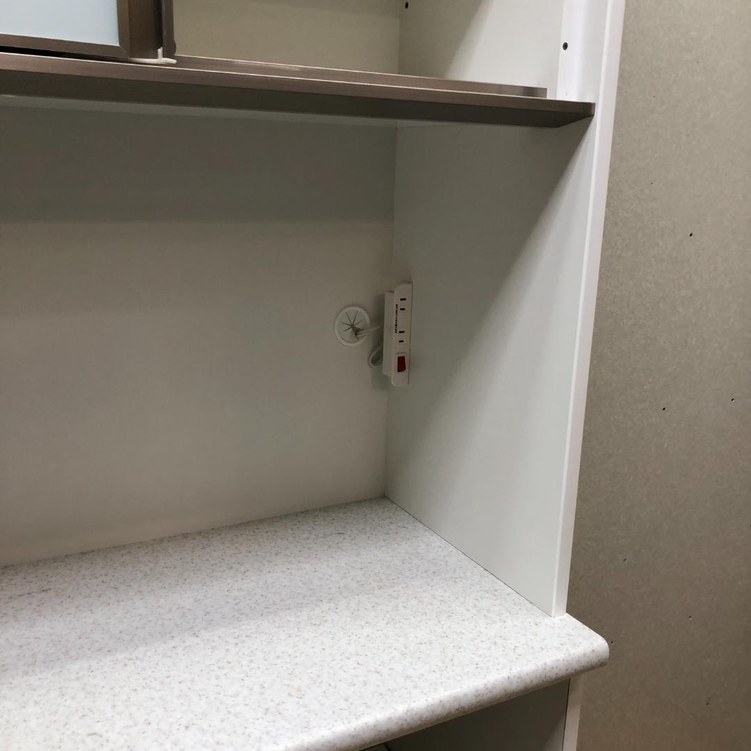 ニトリ 幅100cm キッチンボード　アルミナ2 食器棚 750705-3