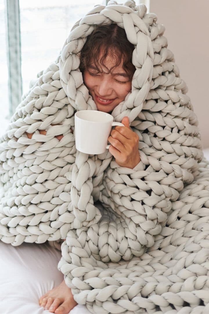 ［Lサイズ 専用袋付き］リカバリー加重ブランケットMUSUBI - en -