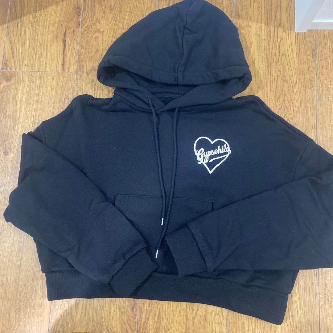 gypsohila パーカー　ハート　ライトグレー