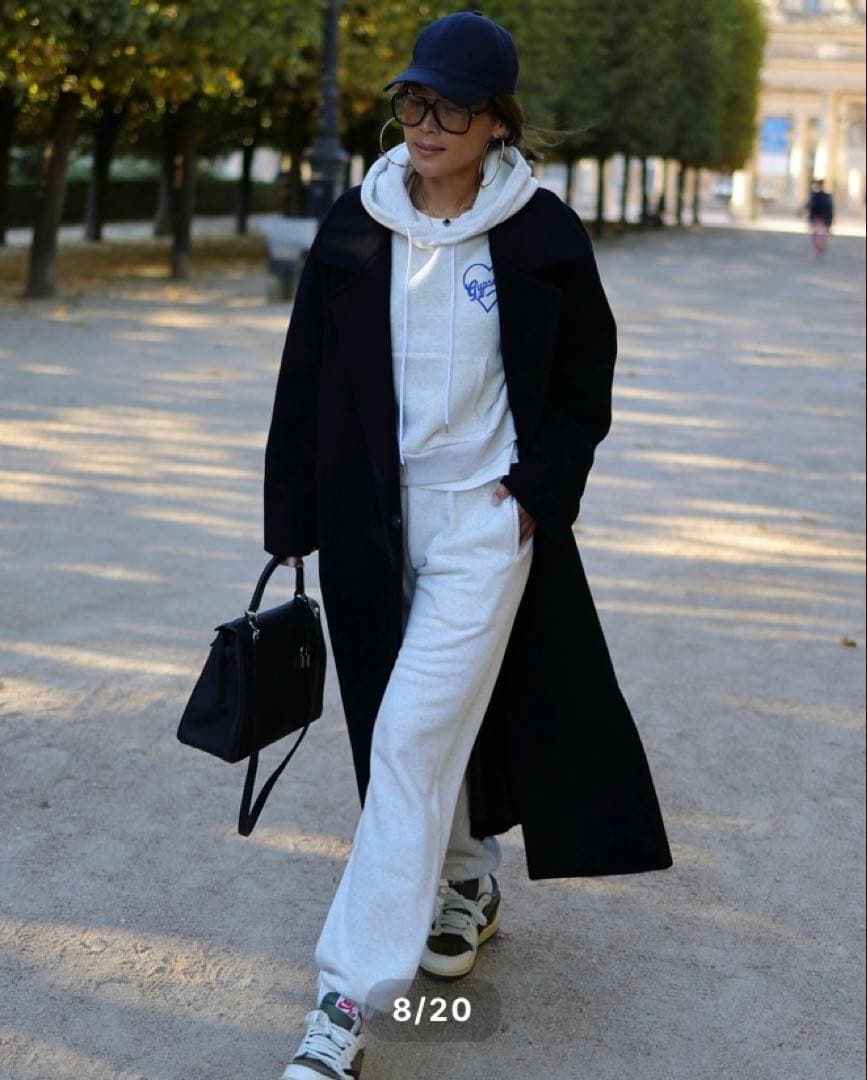 gypsohila パーカー　ハート　ライトグレー