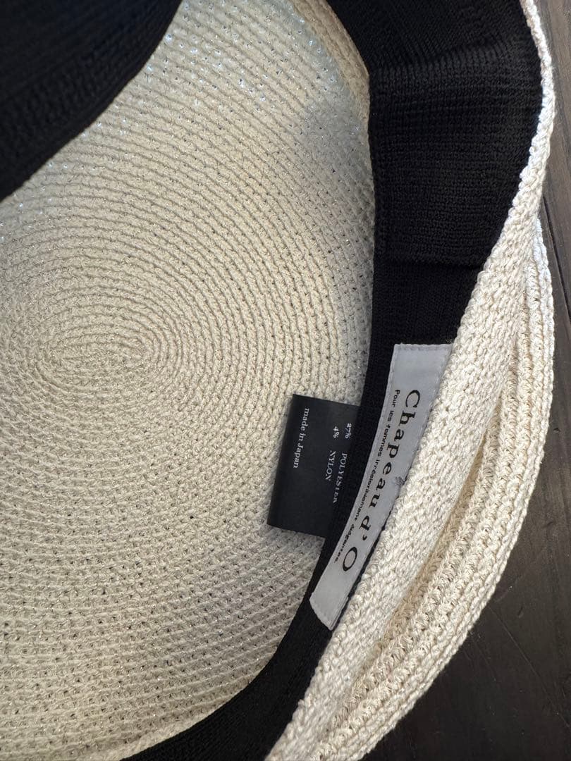 新品未使用　Chapeau d' O ラメシルクマリンキャス　麦わら　春夏