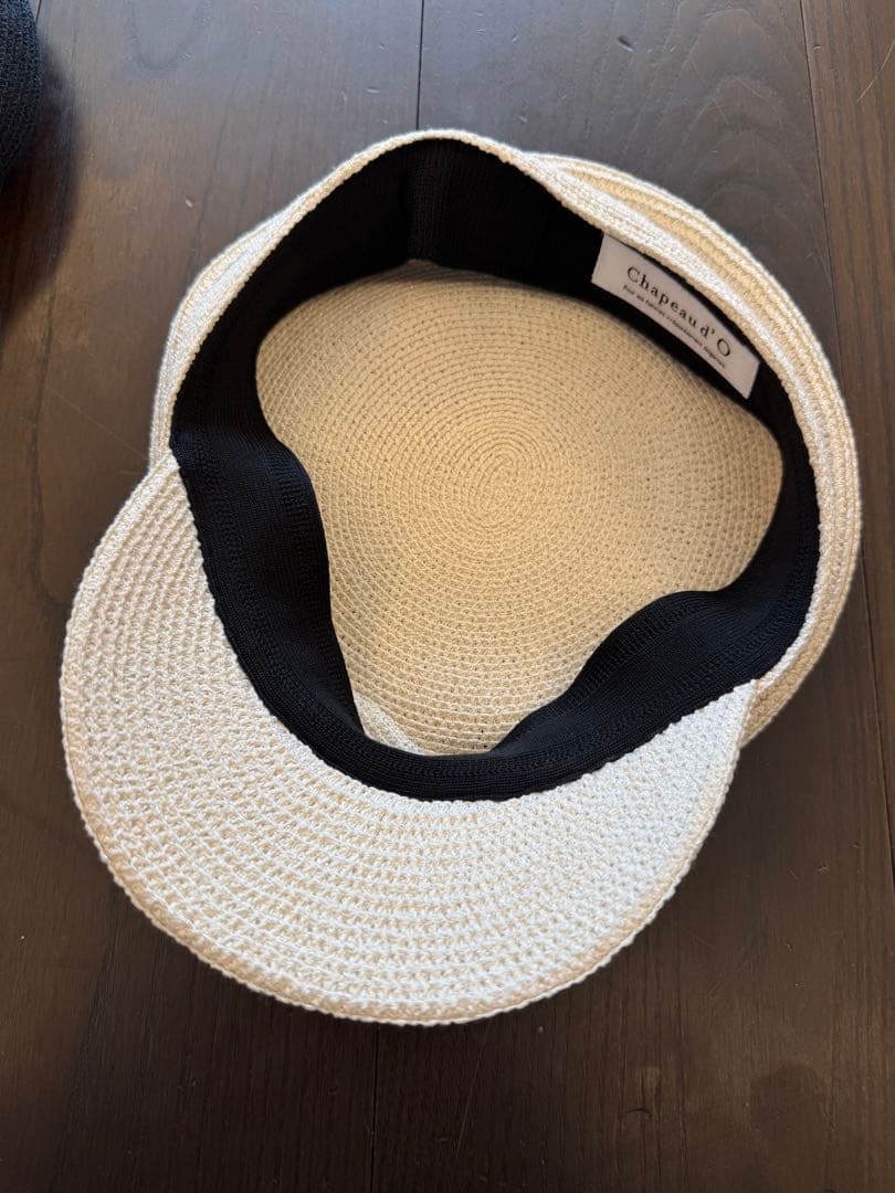 新品未使用　Chapeau d' O ラメシルクマリンキャス　麦わら　春夏