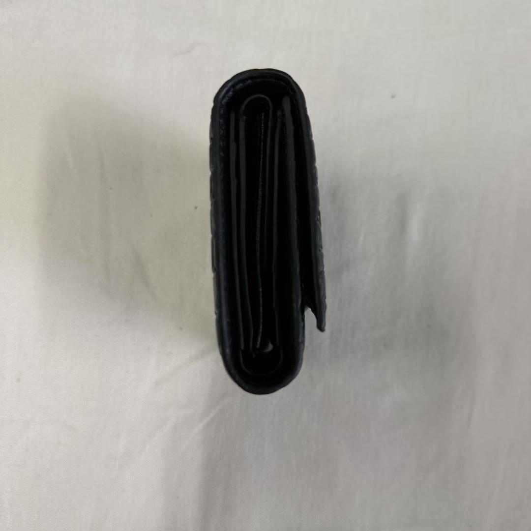 バレンシアガ 三つ折りブラック アワーグラス クロコ 型押し Bロゴ