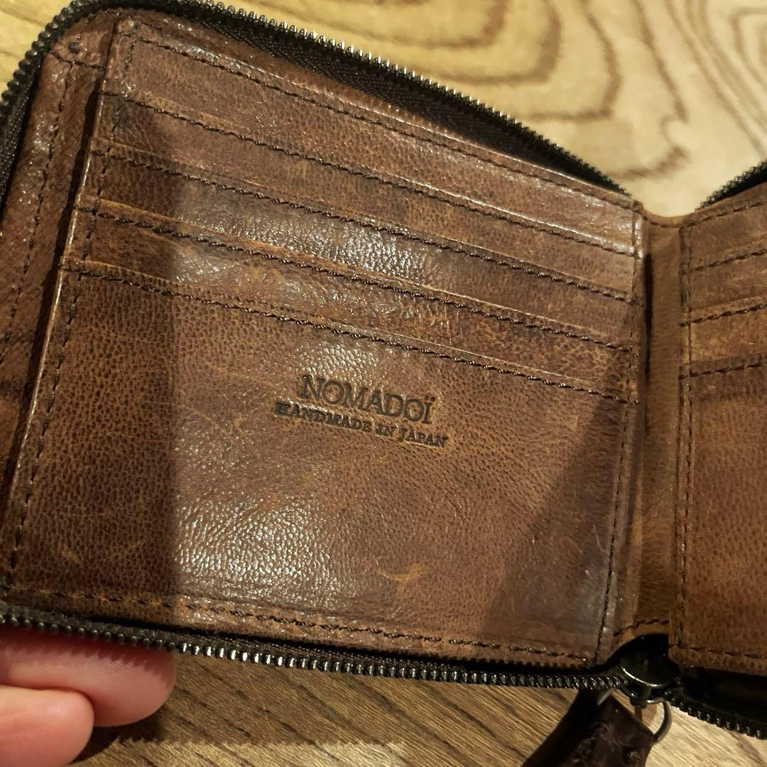 ノマドイ 2つ折り ファスナー 財布 イタリアレザー 未使用