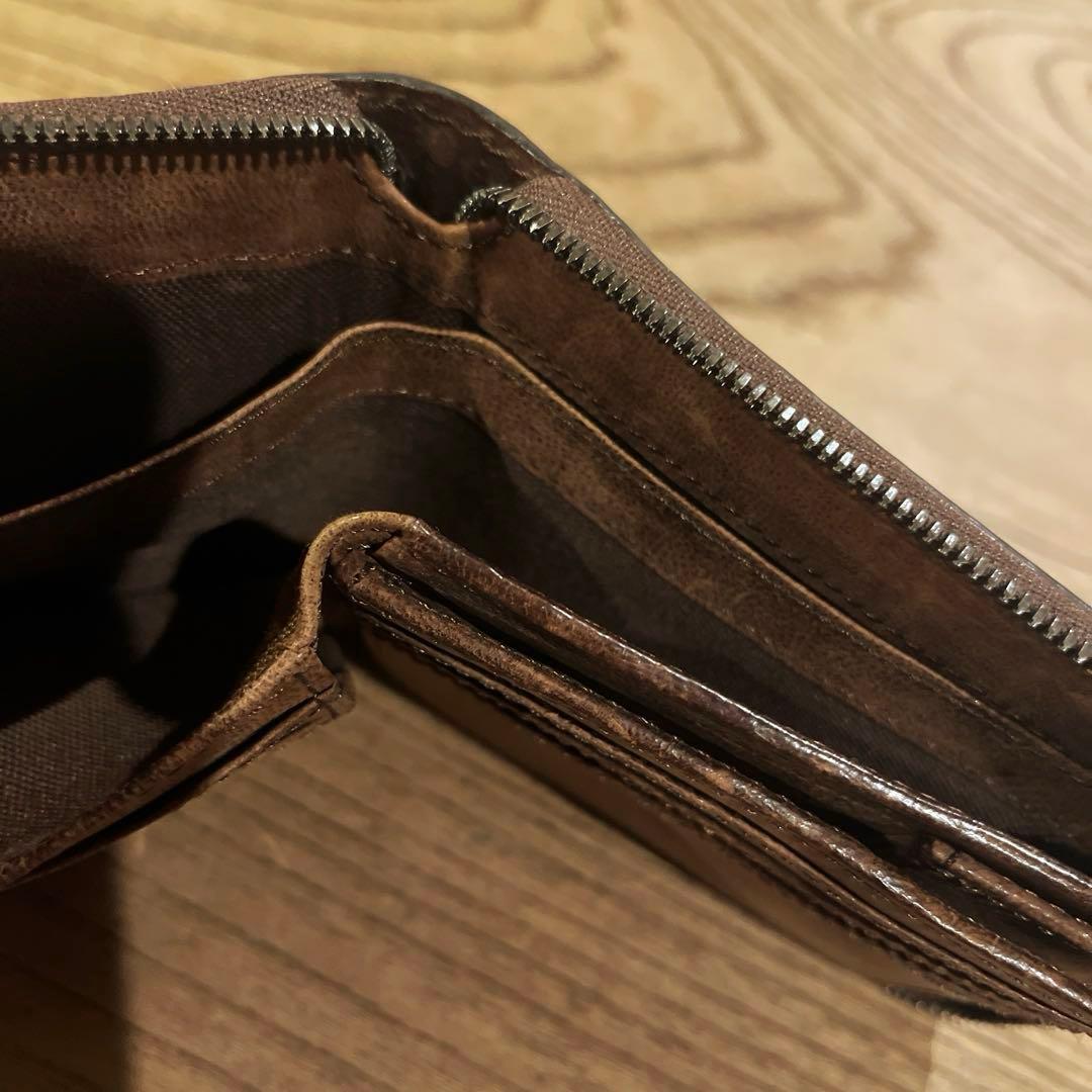 ノマドイ 2つ折り ファスナー 財布 イタリアレザー 未使用