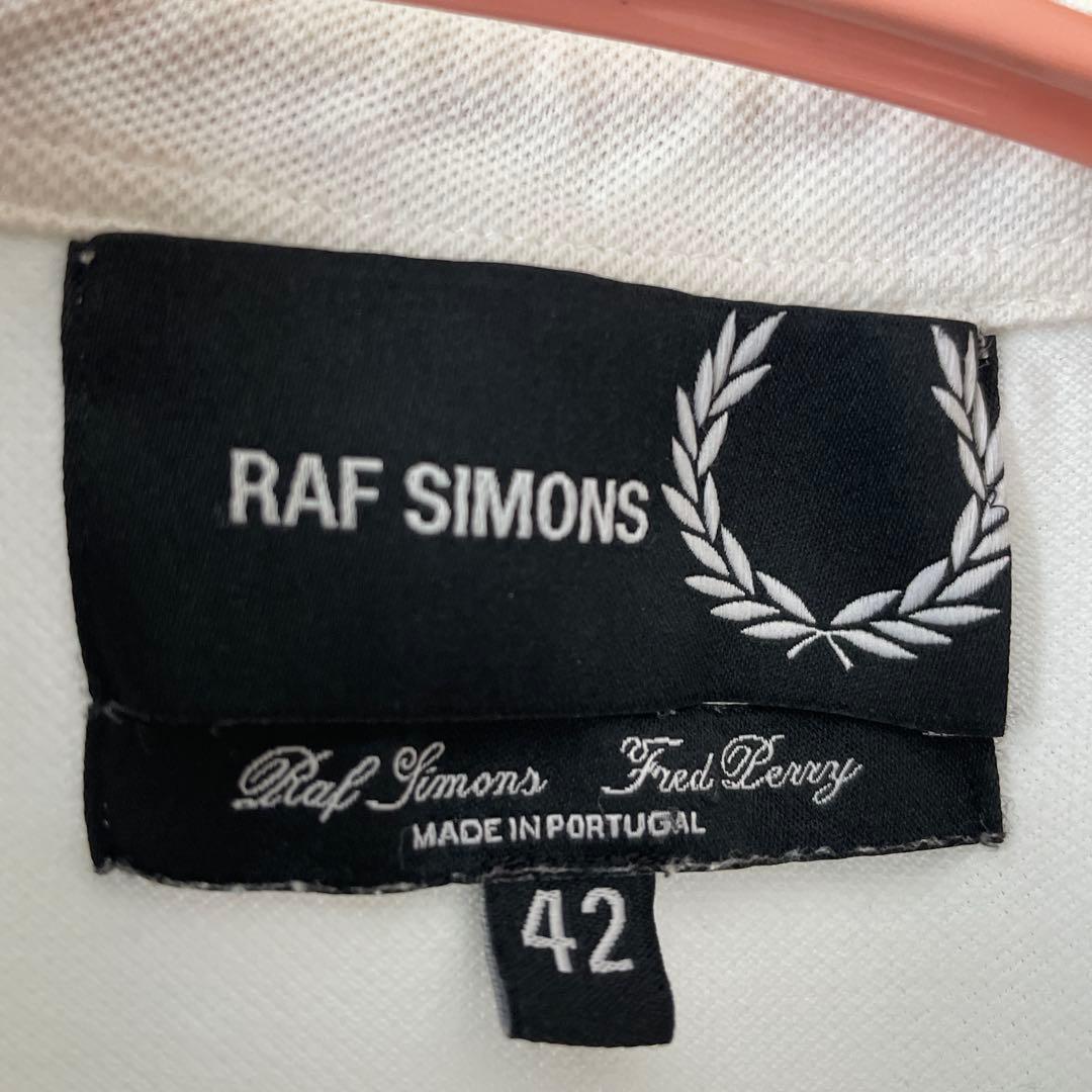 RAF SIMONS フレッドペリーコラボ ポロシャツ ホワイト/オレンジ